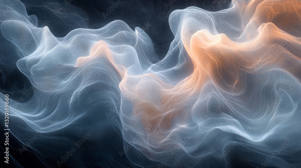 Poster abstract wisps of light and shadow form a beautiful pattern