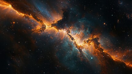 Obraz premium Stunning Cosmic Background with Bright Nebulae and Stars