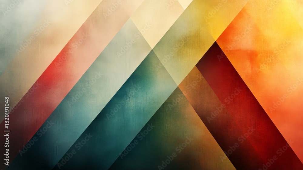 Poster colorful overlapping geometric abstract shapes with various color gradients