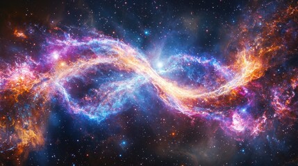 Fototapeta premium Colorful Cosmic Swirl of Stars and Nebulae in Deep Space