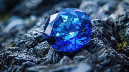 Blue Sapphire: A valuable gemstone with a deep blue tone, often linked to wisdom and sophistication, frequently used in luxurious jewelry.
