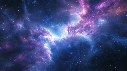 Fototapeta premium Majestic Cosmic Nebula with Stars and Colorful Swirls in Space