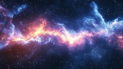 Fototapeta premium Colorful Cosmic Nebula with Stars in Vast Outer Space Background