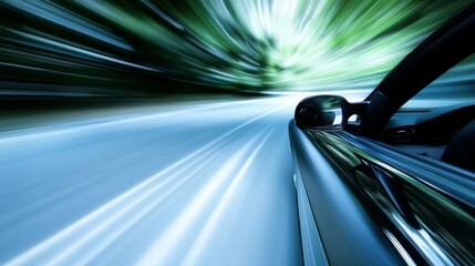 Modern car cruising on an open road, embodying sleek design and freedom in motion.
