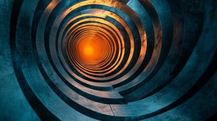 A tunnel like structure with illuminating end point creates interest