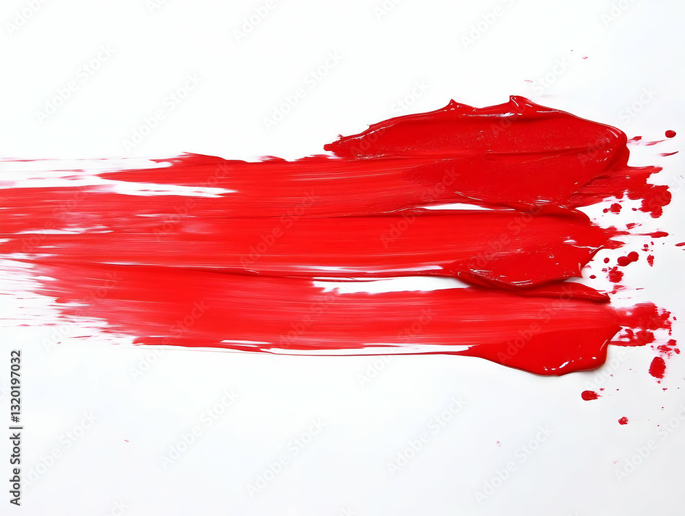 Poster abstract red paint strokes on white background: a vibrant textured image for design projects