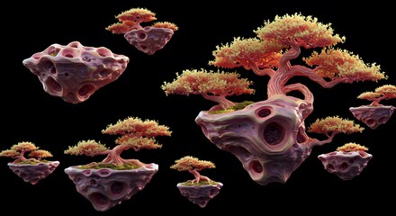 Spiked Crystal Explosion in Neon Colors