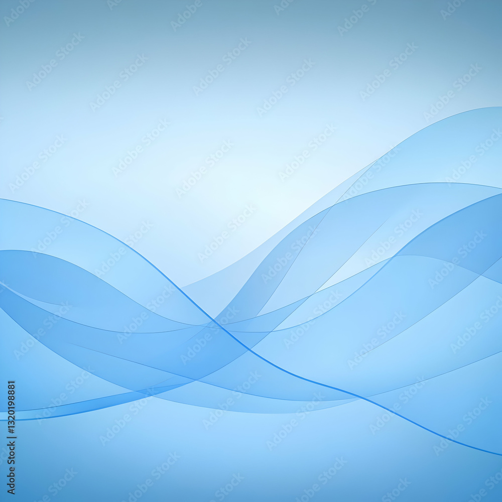 Poster abstract blue wave background: smooth, flowing lines create a serene and elegant design for digital 