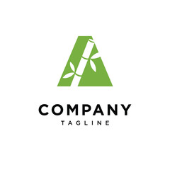 Letter A Bamboo Logo Icon Vector