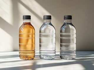 Minimalist Plastic Bottles for Drinks and Cosmetics