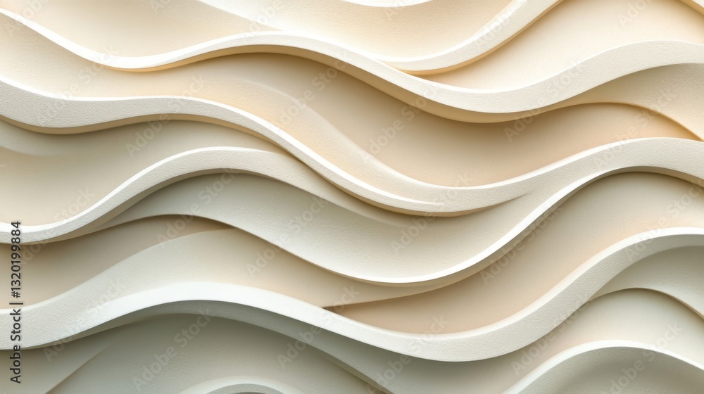 Aufkleber soft and flowing textured wall design with elegant wave forms