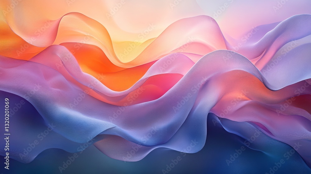 Poster abstract colorful flowing shapes create a beautiful gradient design