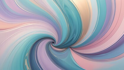 Obraz premium A swirling vortex of iridescent paint strokes, fluid and dynamic, blending soft pastel hues with metallic sheens, creating a sense of ethereal movement and depth, ideal for a modern digital backdrop.