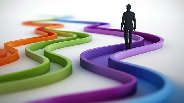 Navigating Mental Health Journeys with Colorful Paths