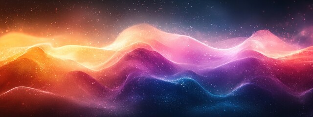 Obraz premium Abstract Rainbow Gradient Background with Holographic Texture and Dreamy Ethereal Atmosphere