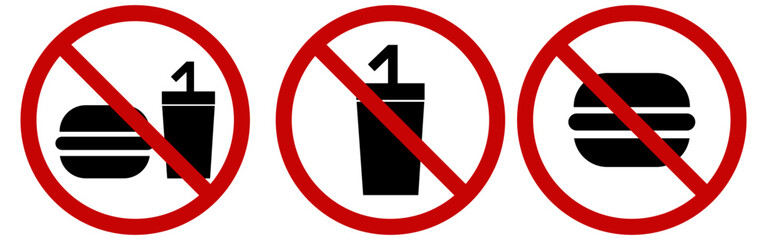 No Food or Drink Sign Vector Clear and Professional Warning Icon.
Food and Drink Prohibited Sign Vector.
No Eating or Drinking Symbol Perfect for Restaurants and Public Spaces.
