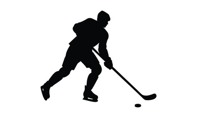 Obraz premium Hockey Player Action Silhouette