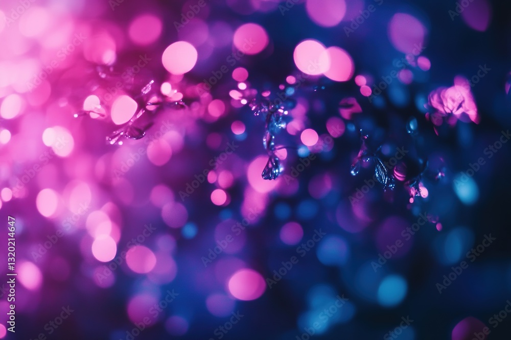 Poster abstract bokeh lights creating a magical sparkling atmosphere of pink and blue