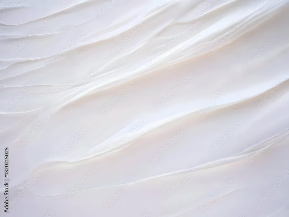 Poster abstract white fabric drapes gracefully, creating a soft and elegant background texture.