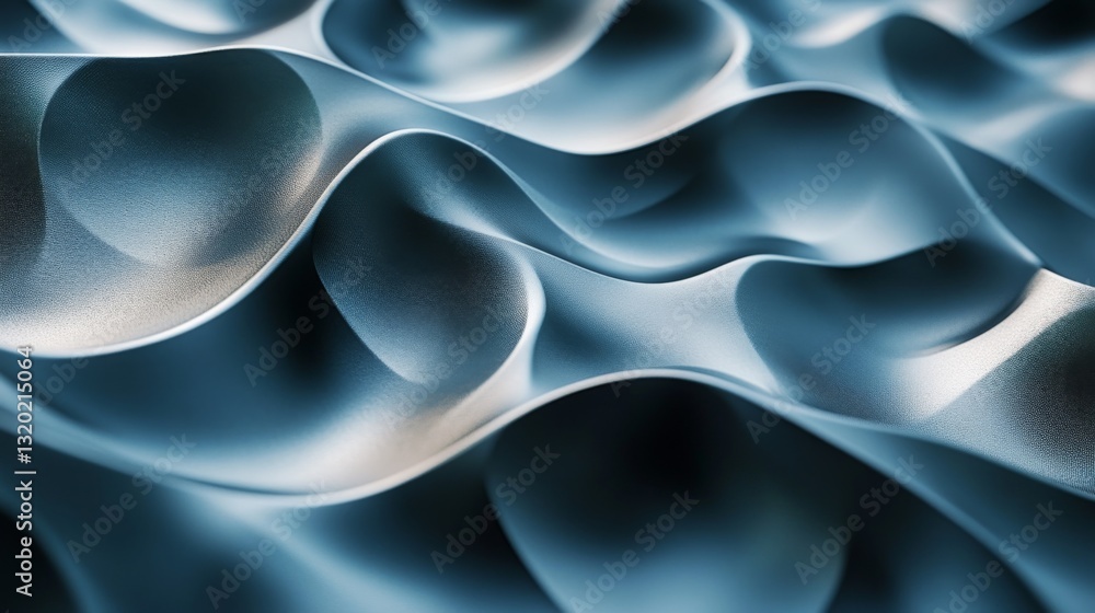 Poster abstract blue wavy texture with light and shadow patterns