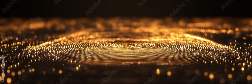 Aufkleber digital fingerprint graphic with cyber lines in dark background showcasing advertising space