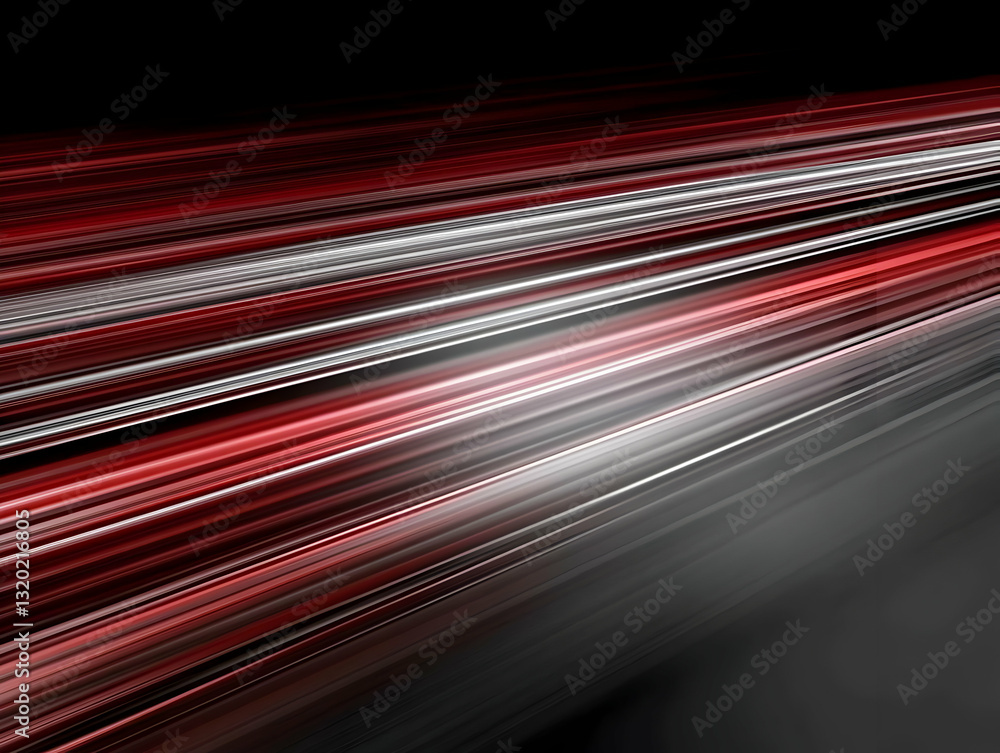 Poster abstract red and gray diagonal lines background illustration: dynamic streaks converging, creating a