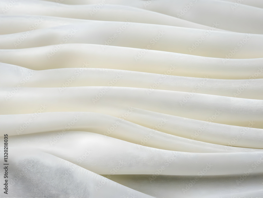 Poster abstract white fabric drapes in soft waves, creating a textured, elegant background for design proje
