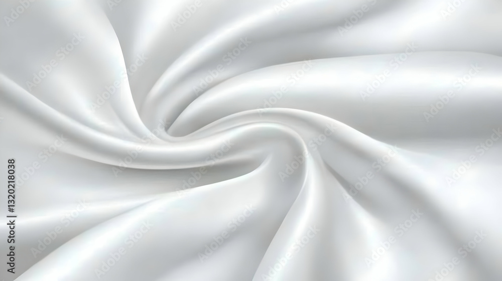 Poster abstract white silk fabric swirling in elegant curves, creating a smooth and luxurious background de