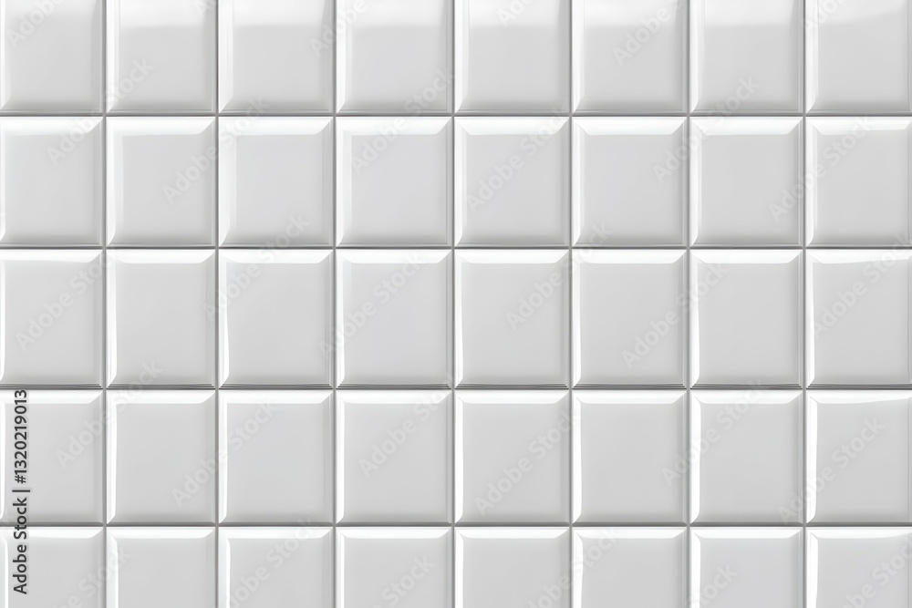 Aufkleber abstract 3d rendering of a seamless white tile wall background, ideal for modern design projects and