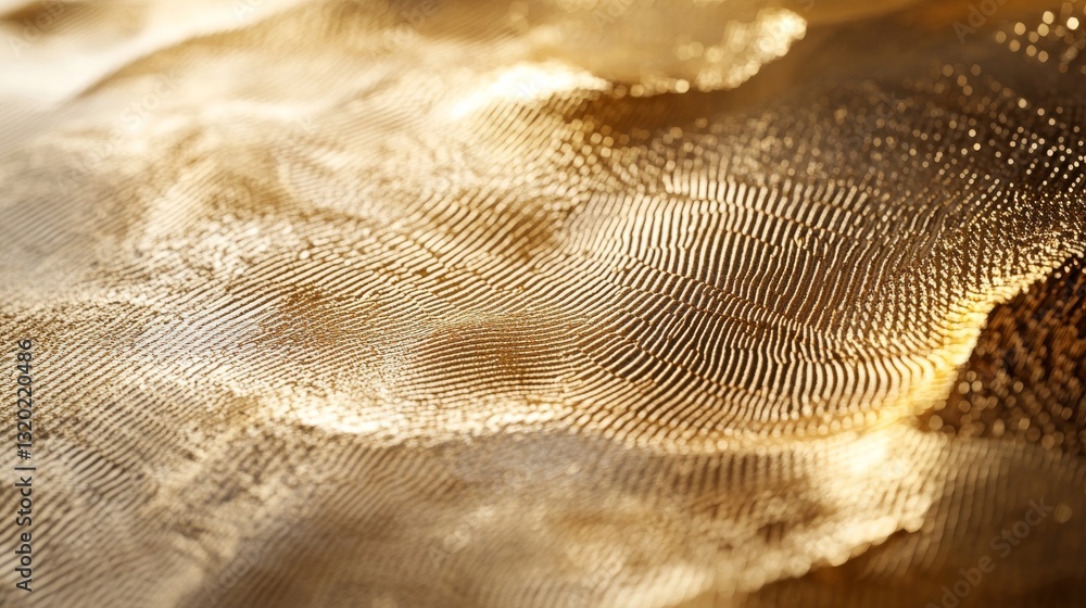 Aufkleber abstract golden surface with wave like textured pattern variations