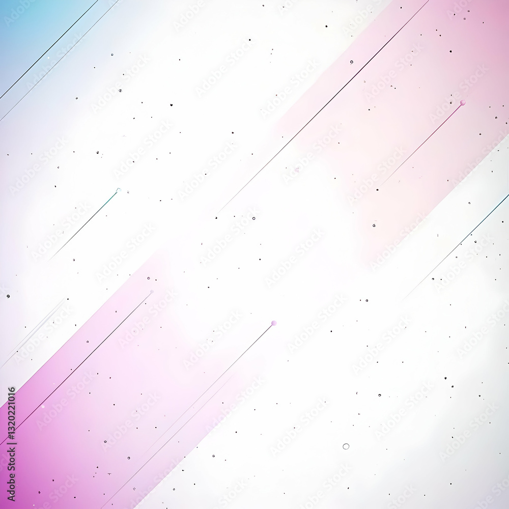 Poster abstract pastel background with diagonal lines and scattered particles, creating a minimalist and mo