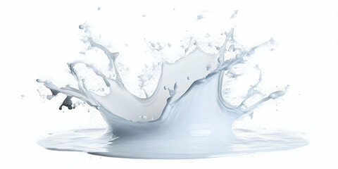 3D Render of a Liquid Splash: White Fluid Exploding Dynamically, Creating an Abstract Background Image