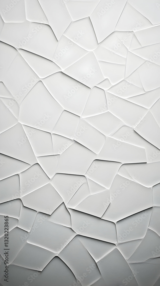Poster abstract white cracked surface texture background: a 3d rendered illustration of interlocking polygo