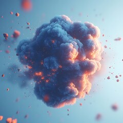 A vibrant explosion of smoke and particles against the sky