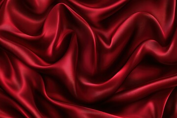 Luxurious red fabric with flowing folds creating a rich and elegant texture backdrop