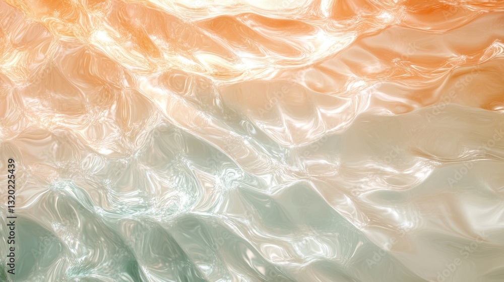 Poster abstract flowing surface with gradients of colors and highlights