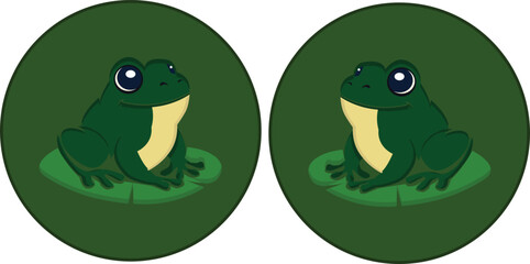 Day save the green frog on a white background.