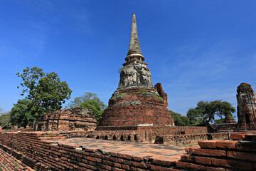 Obraz premium Wat Phra Si Sanphet temple is one of the famous temples in Ayutthaya Historical Park, Phra Nakhon Si Ayutthaya Province, Thailand. UNESCO world heritage 