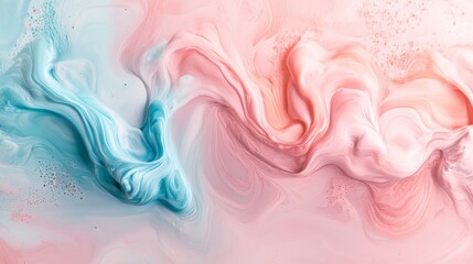 Fototapeta premium Beautiful abstract of swirling paints with soft pastel colors