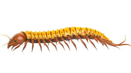 Obraz premium Realistic Centipede Side Profile - Isolated PNG