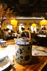 Interior of a Chinese courtyard restaurant
