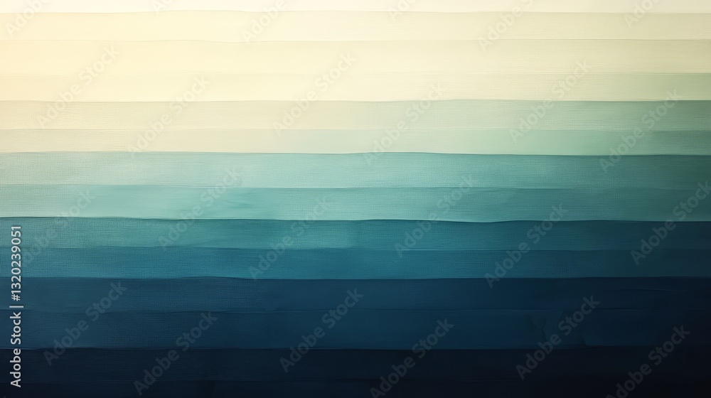 Poster abstract painting displays a gradient of colors in horizontal bands