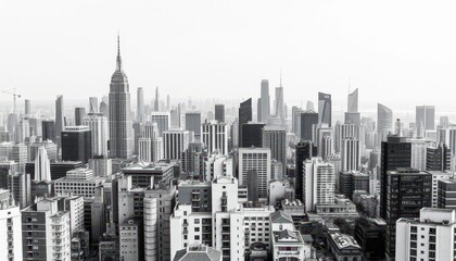 Grainy black and white photo collage of Asian city skyline, featuring layered buildings, intricate details, and textured paper effect, intricate, shadows
