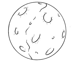 Mercury Planet Hand Drawn Illustration
