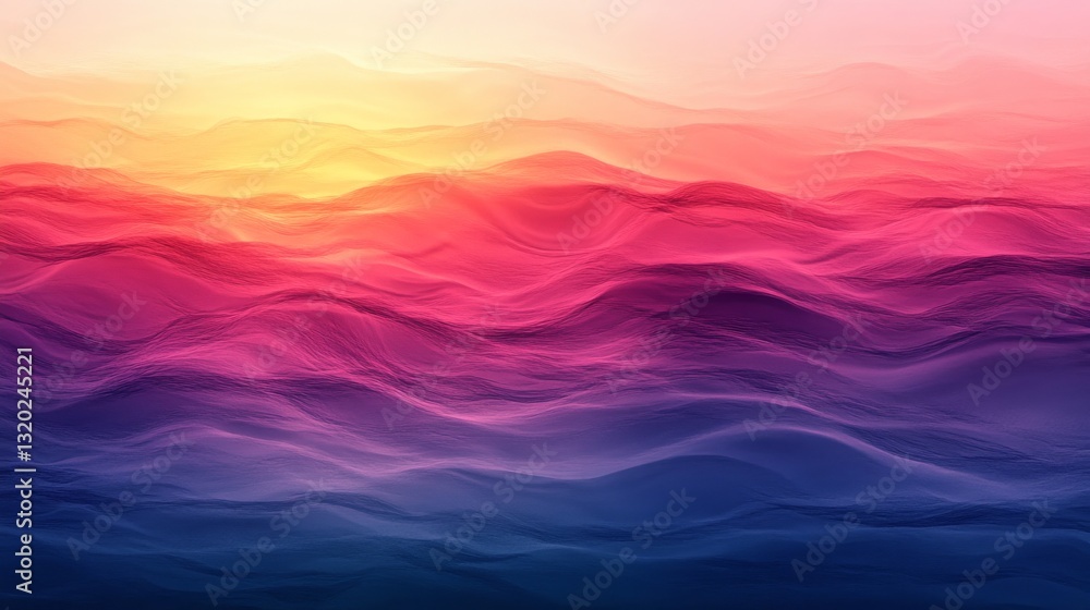 Poster abstract colorful image representing waves of different hues