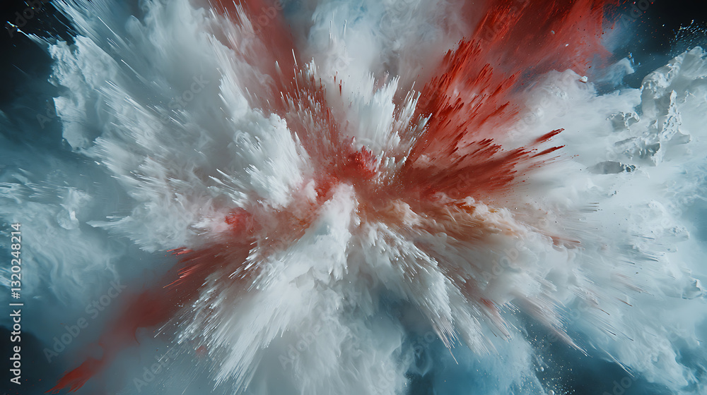 Poster explosive abstract art creation digital realm visual artwork vibrant environment aerial view creativ