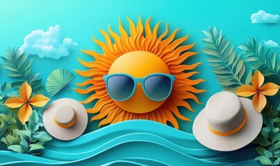 UV Protection Awareness for Skin Health in July with Sun Safety Campaign Illustrations