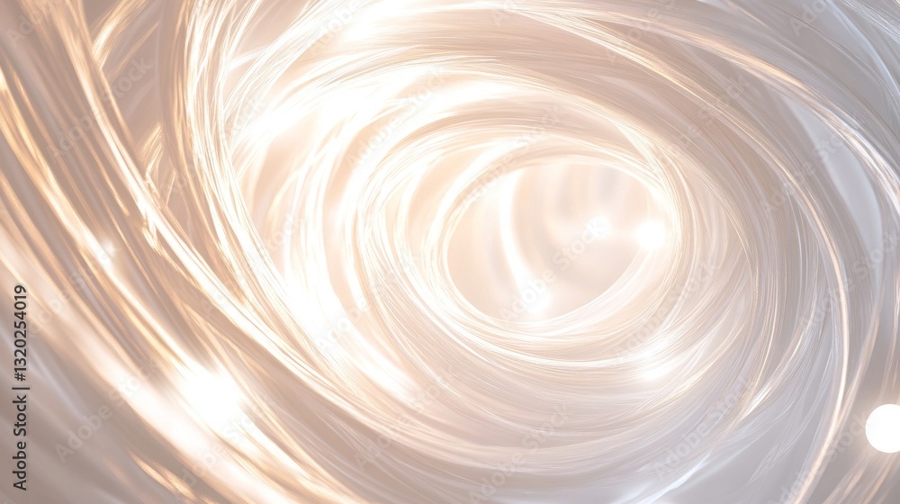 Poster spiraling luminous light streaks create a tunnel shaped abstract design