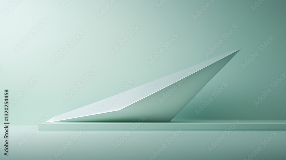 Aufkleber artistic design element minimalist space 3d model contemporary environment side view creative concep