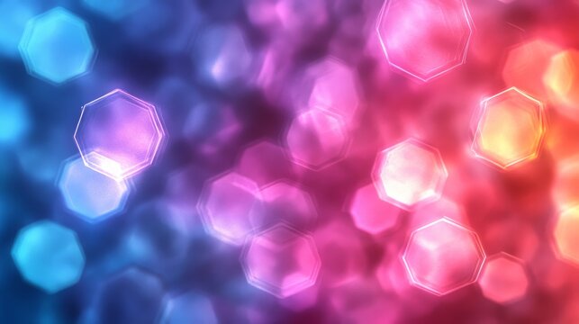 Soft focus glowing octagons creating a background with color gradients